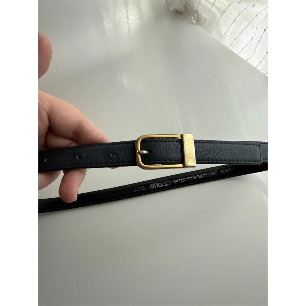 Vintage Cipriani Full Grain Leather Navy Belt